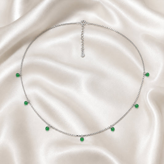 Green Charm Drop Necklace