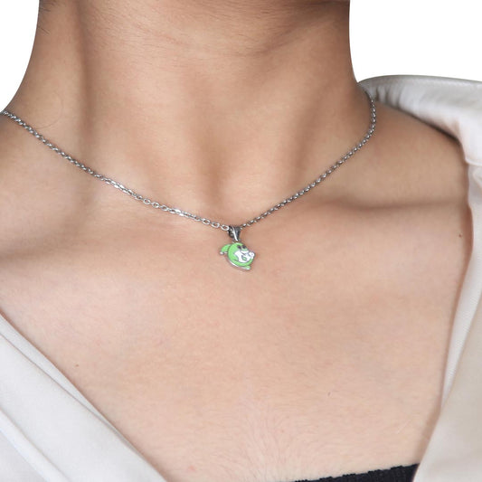 Green Fish Pendant Pure 925 Silver