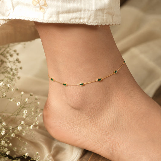 Emerald Line Anklet