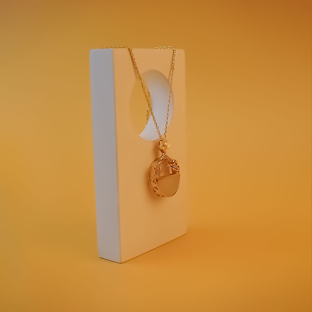 Half Circle Floral Necklace | 925 Silver