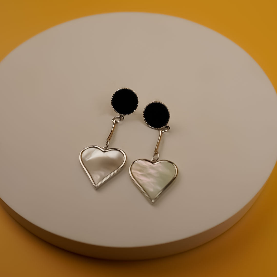 Black Dangle Heart Drops