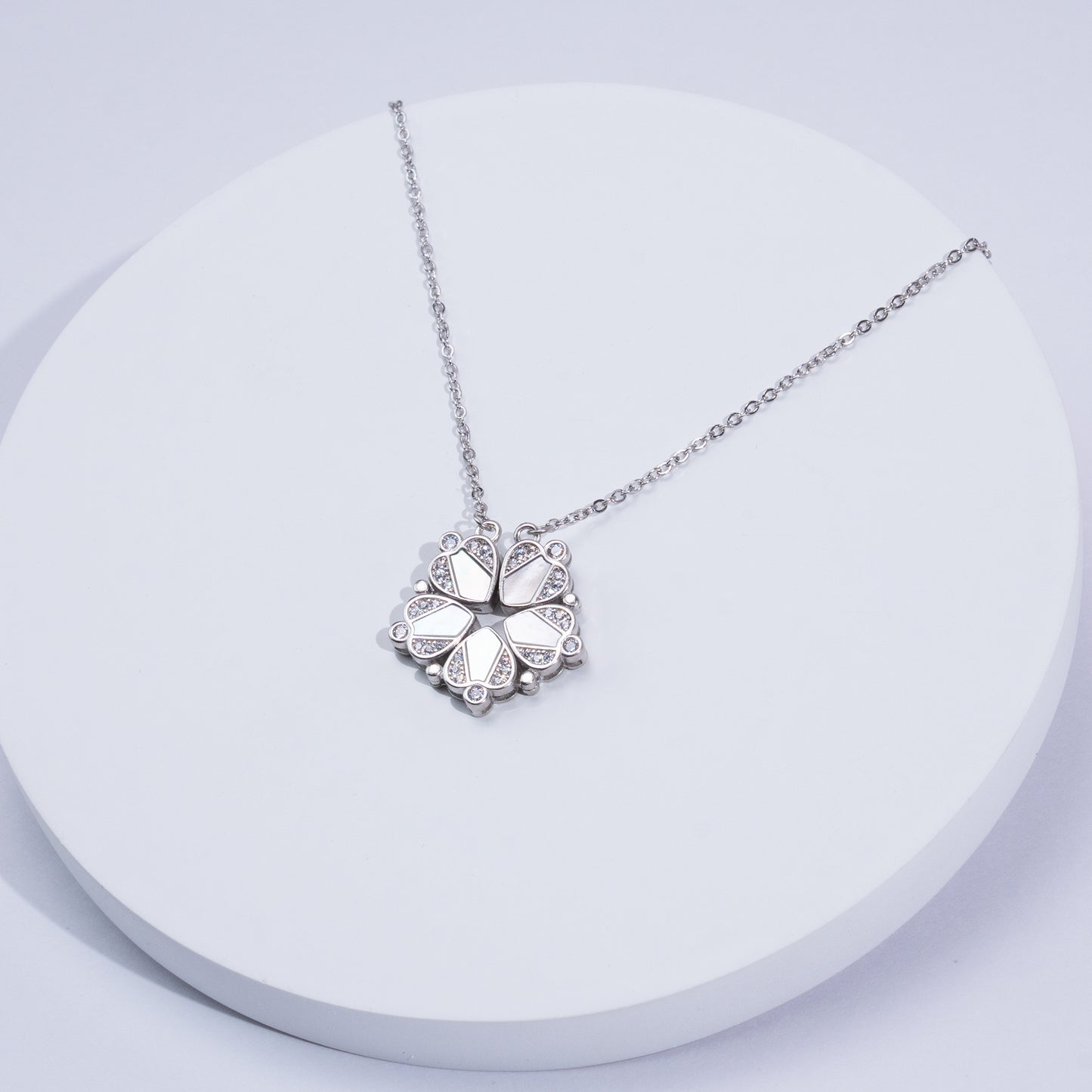 Heart Magnetic Multi-Wear Silver Necklace