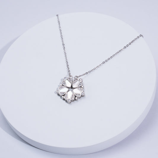 Heart Magnetic Multi-Wear Silver Necklace