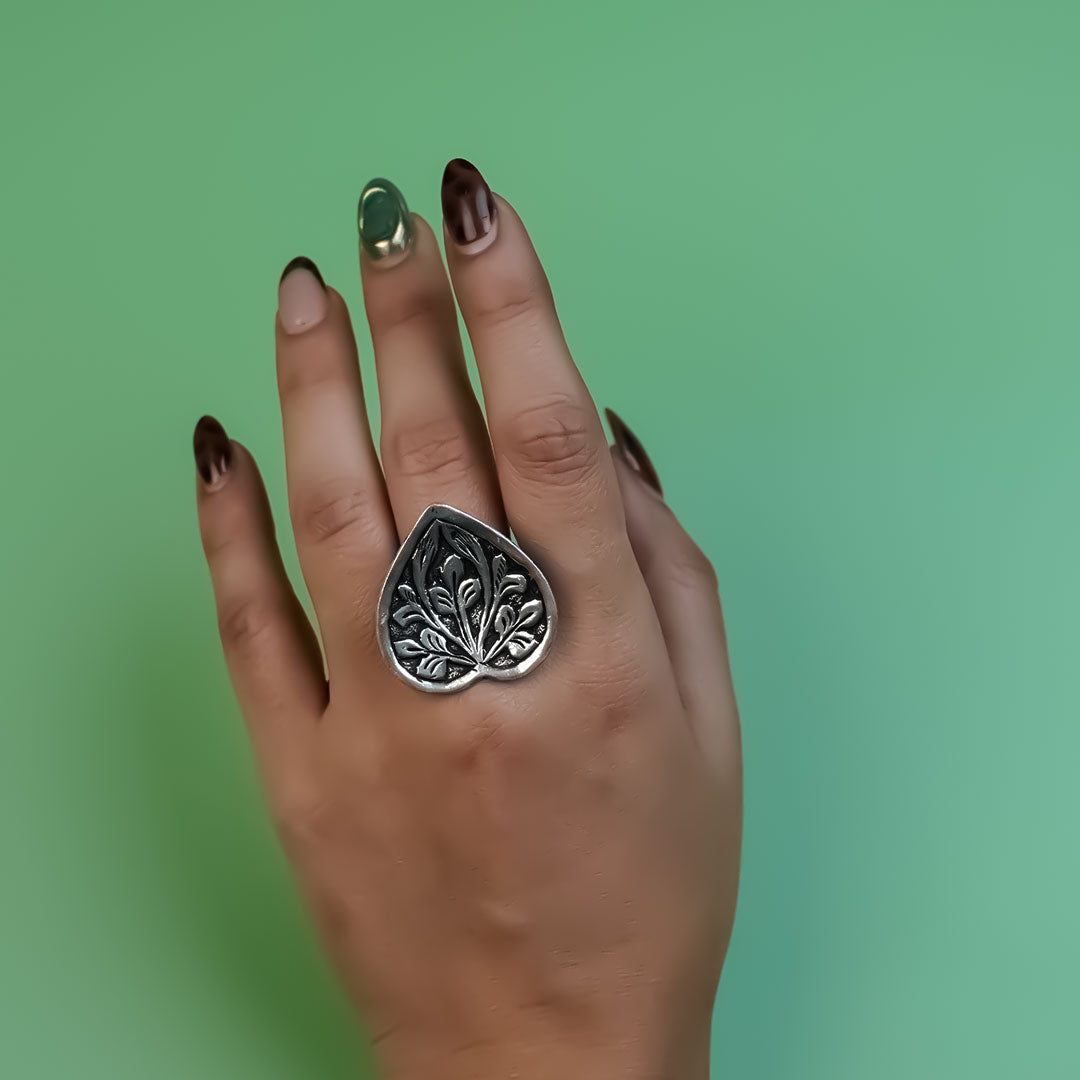 Heart Silver Adjustable Ring