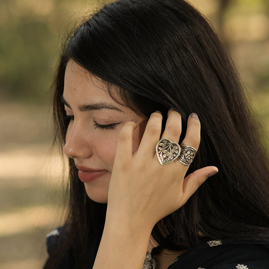 Heart Silver Adjustable Ring
