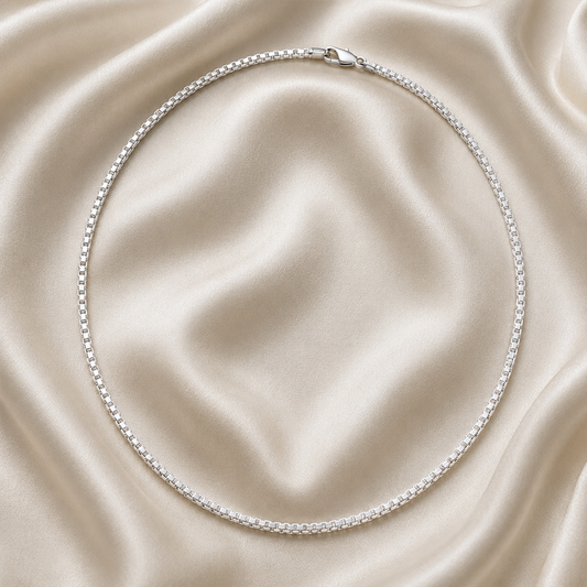 Men Silver Classy Box Chain