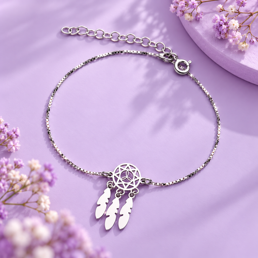 Dreamcatcher 925 Silver Bracelet Taravya