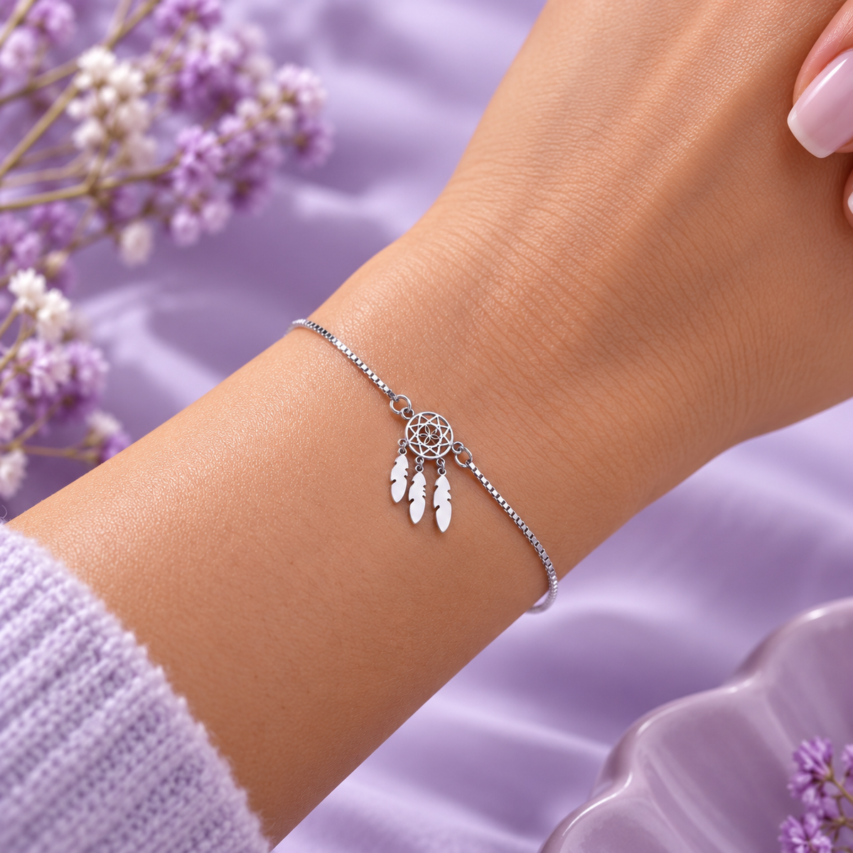 Dreamcatcher 925 Silver Bracelet Taravya