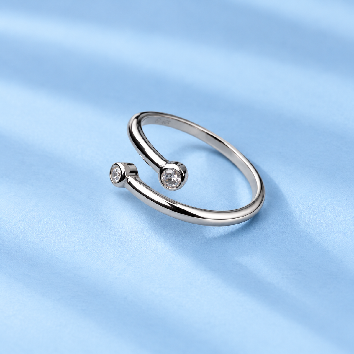 925 Silver Curve Adjustable Ring