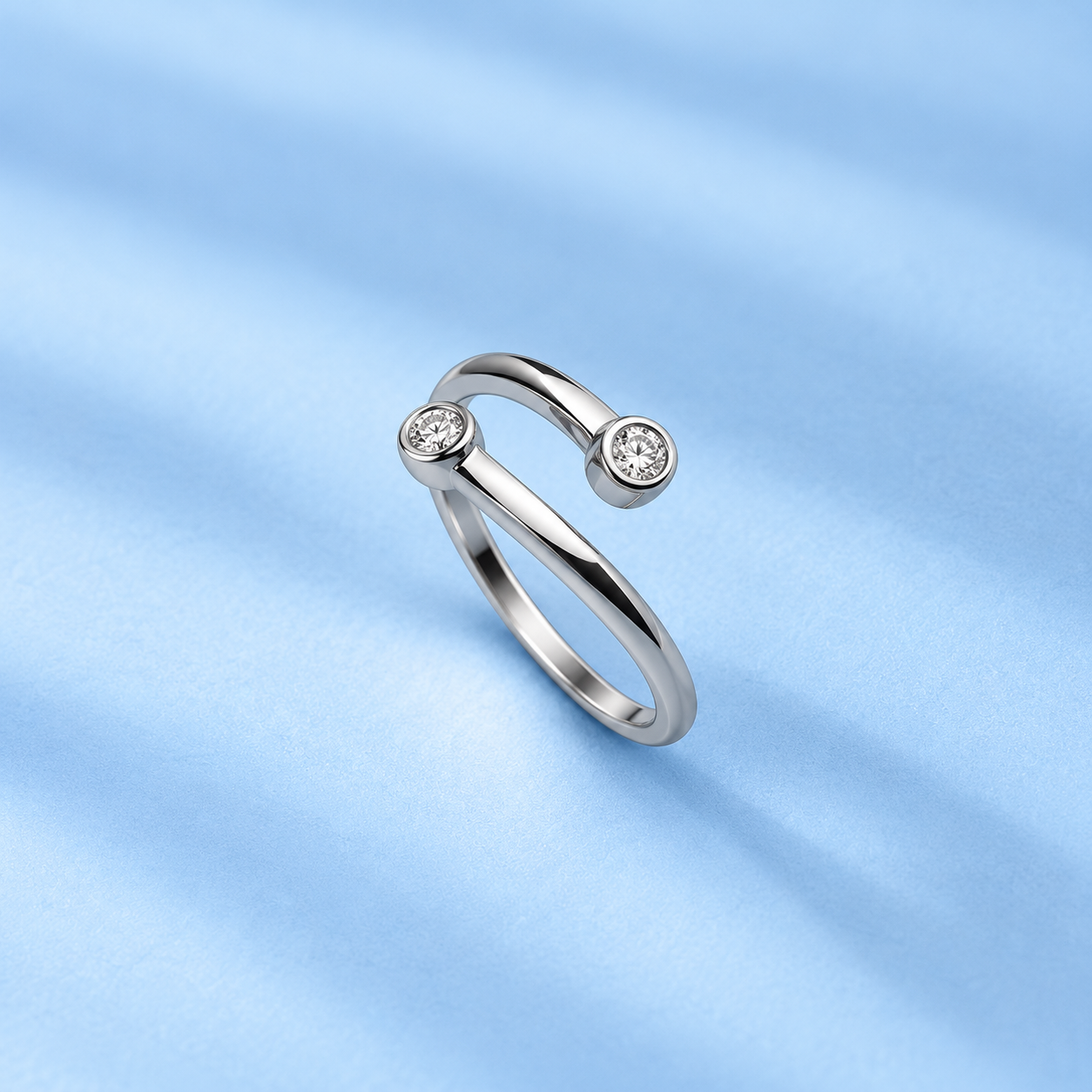 925 Silver Curve Adjustable Ring