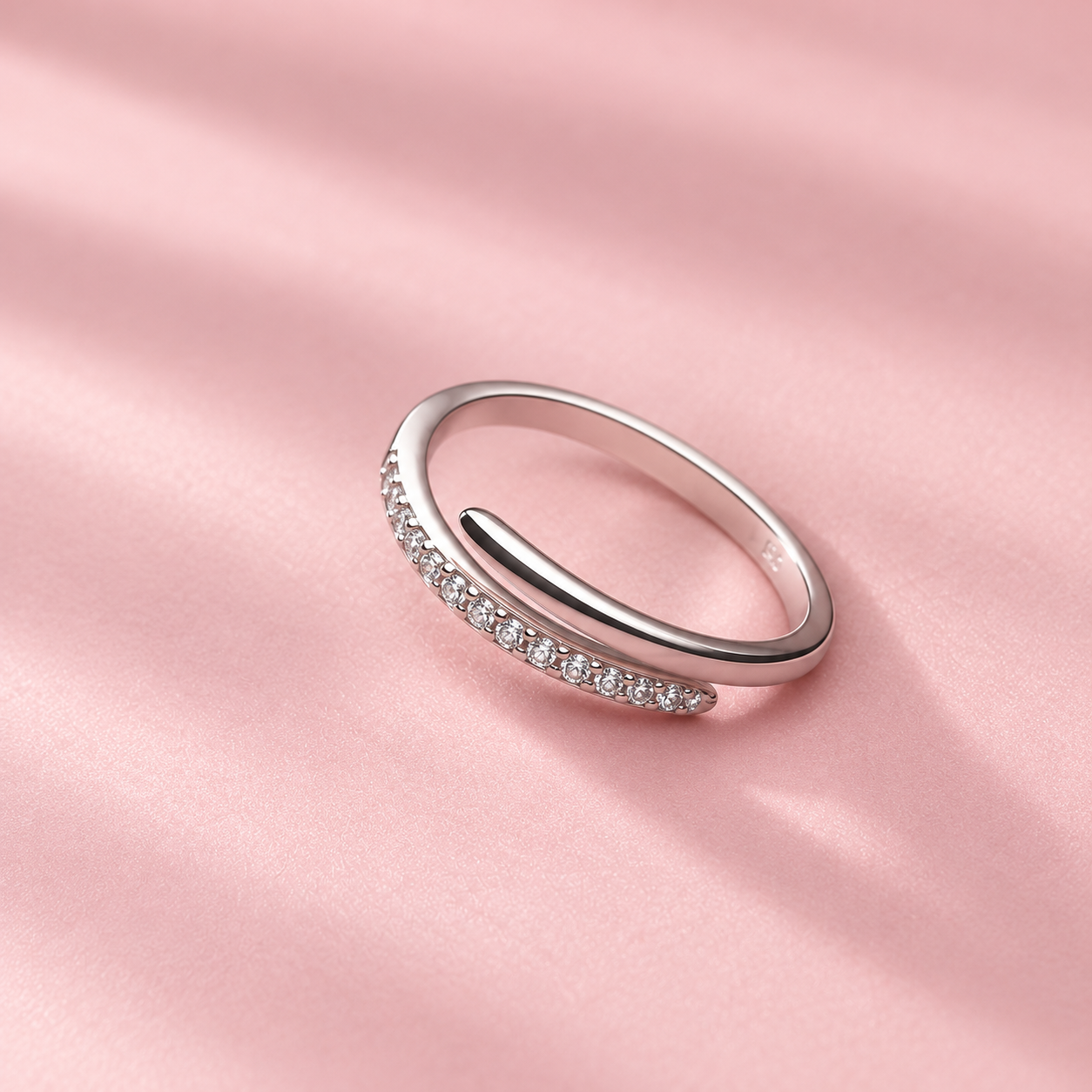 CZ 925 Sterling Silver Adjustable Ring