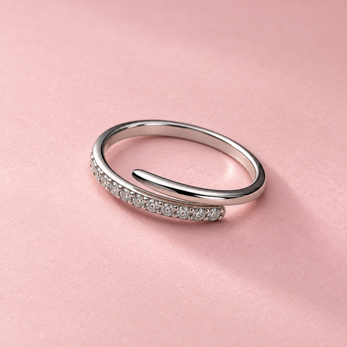 CZ 925 Sterling Silver Adjustable Ring