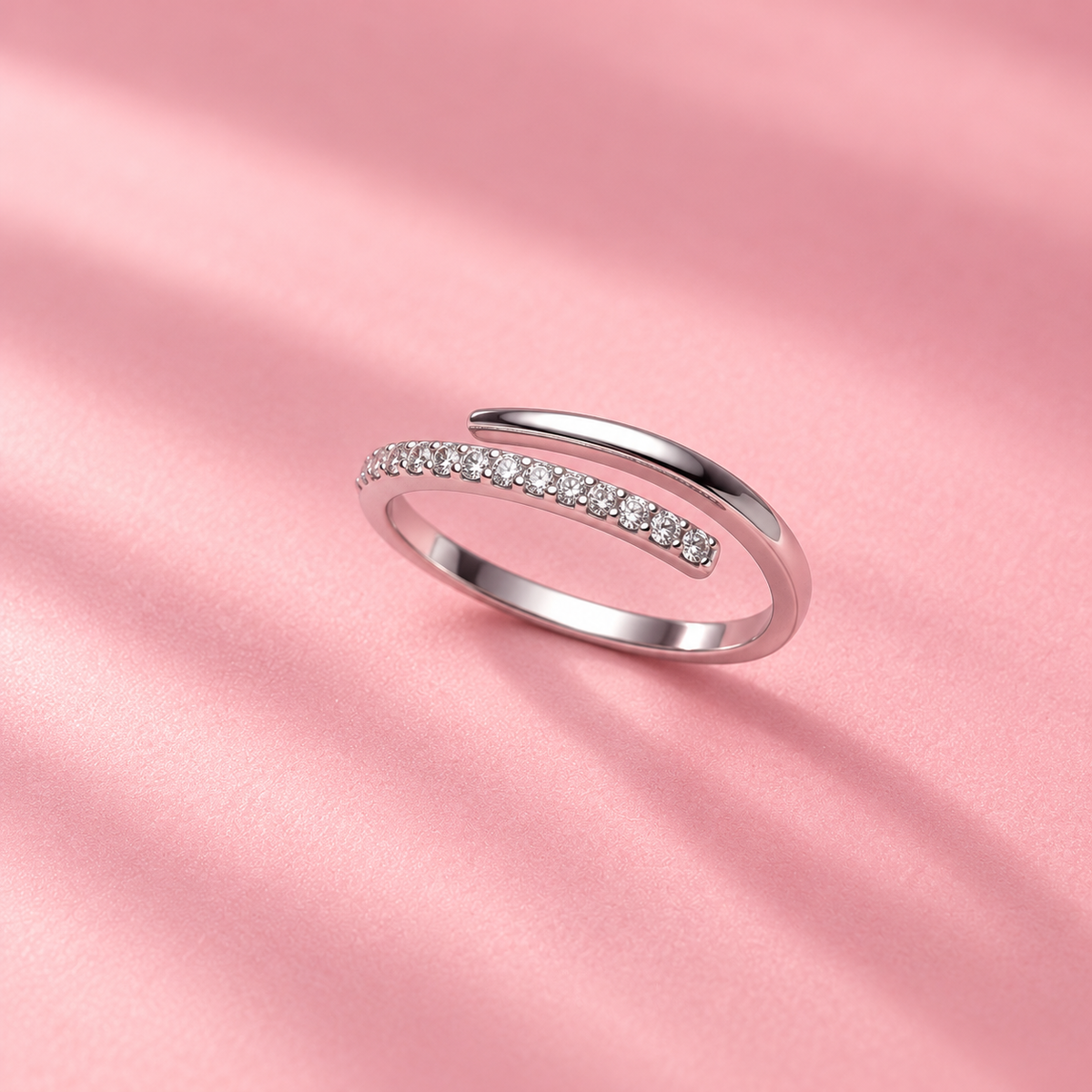 CZ 925 Sterling Silver Adjustable Ring