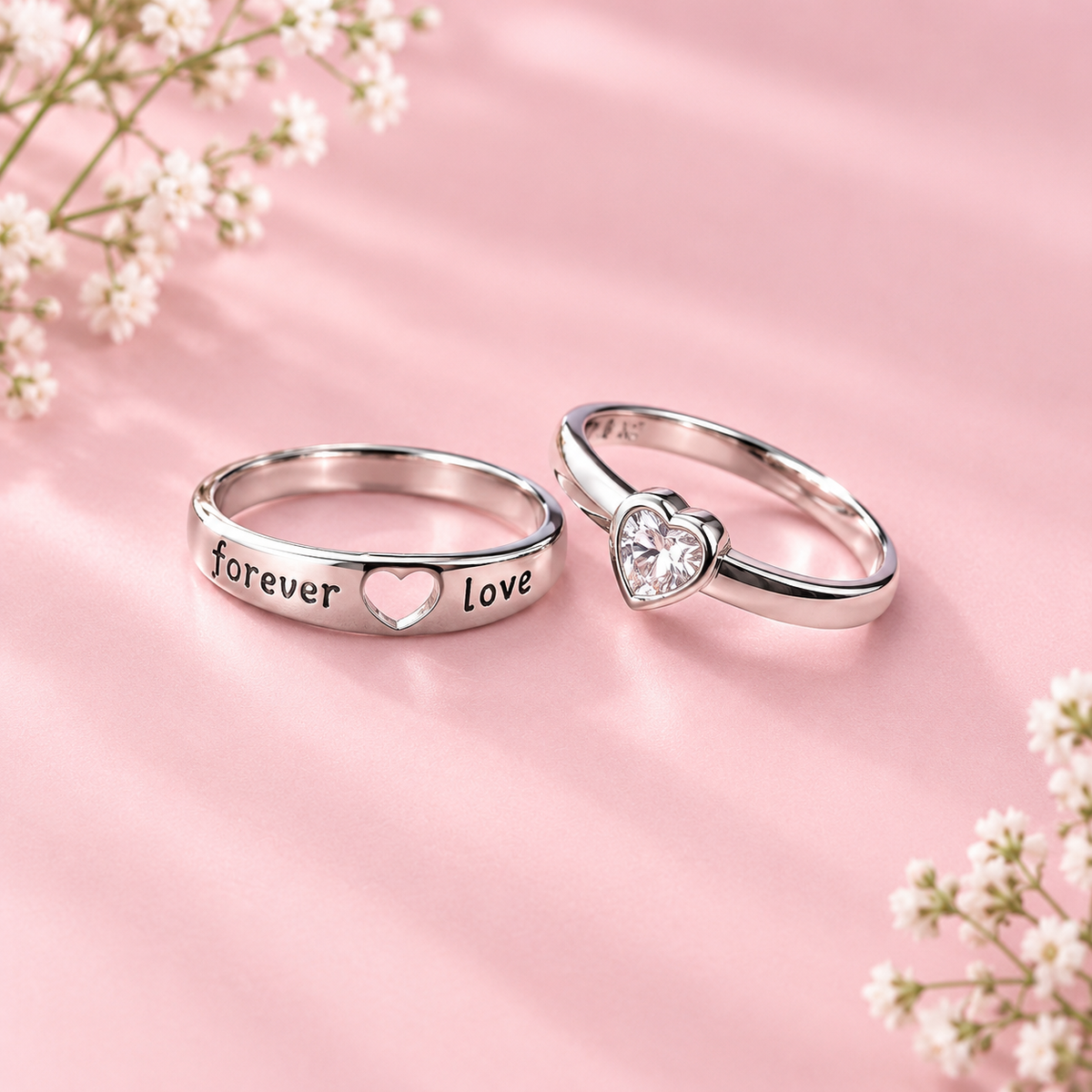 Love Couple Adjustable Band Ring