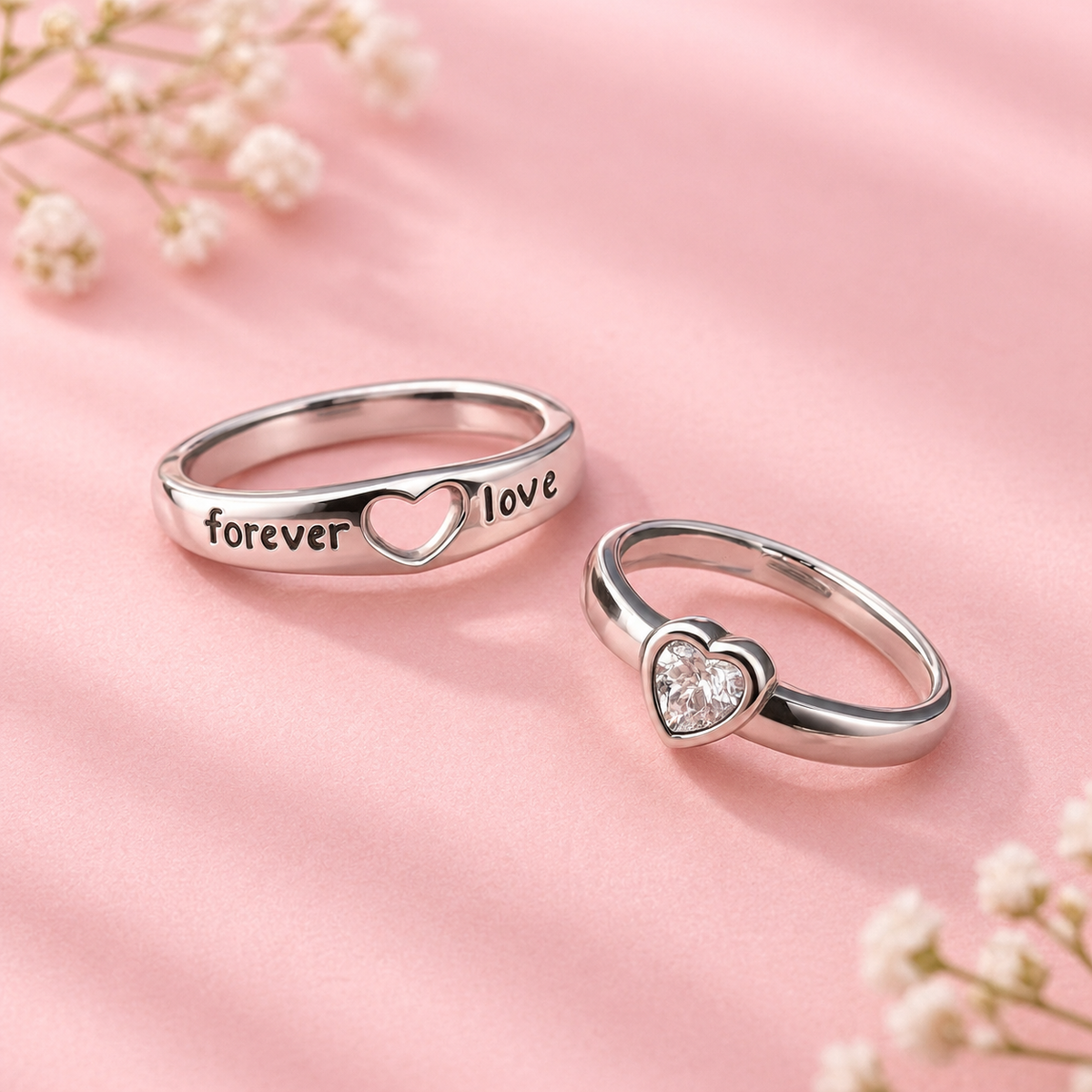 Love Couple Adjustable Band Ring