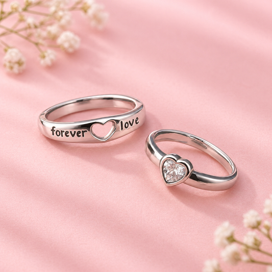 Love Couple Adjustable Band Ring