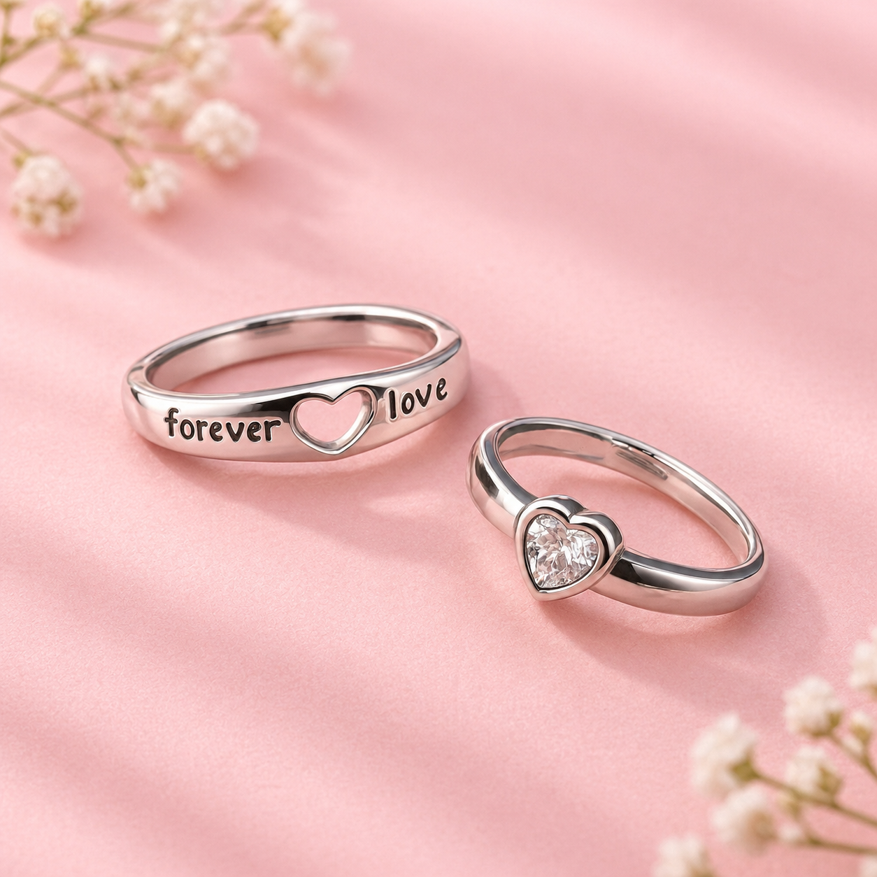Love Couple Adjustable Band Ring