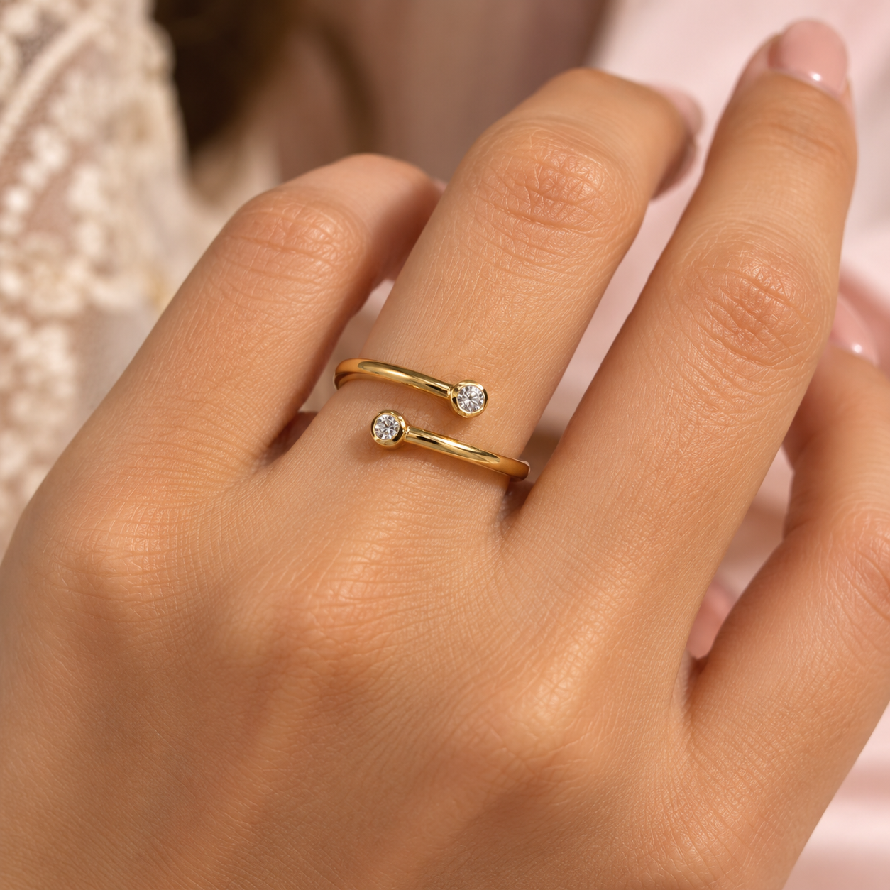 925 Silver Curve Adjustable Ring