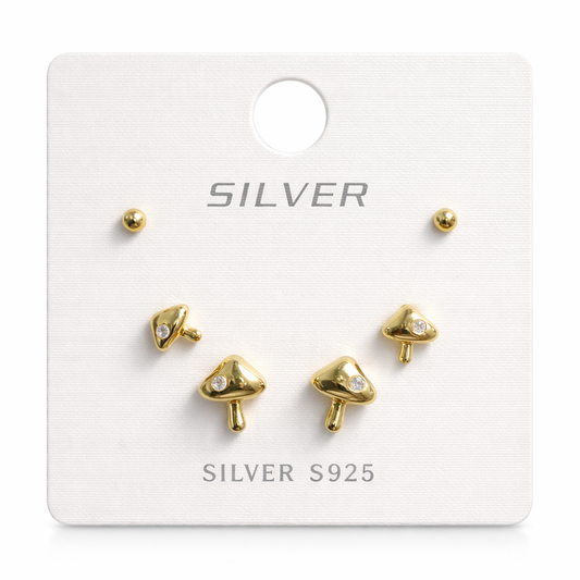 Golden Trio Stud Set – S925