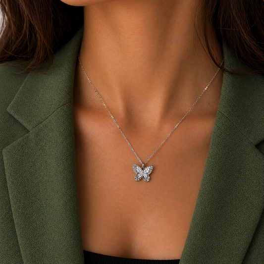 Fluttering Grace Necklace Pure 925 Silver
