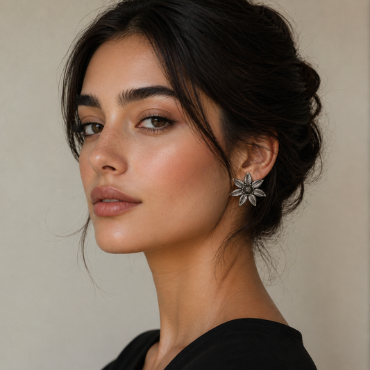 Starlit Oxidised Earrings – 925 Sterling Silver