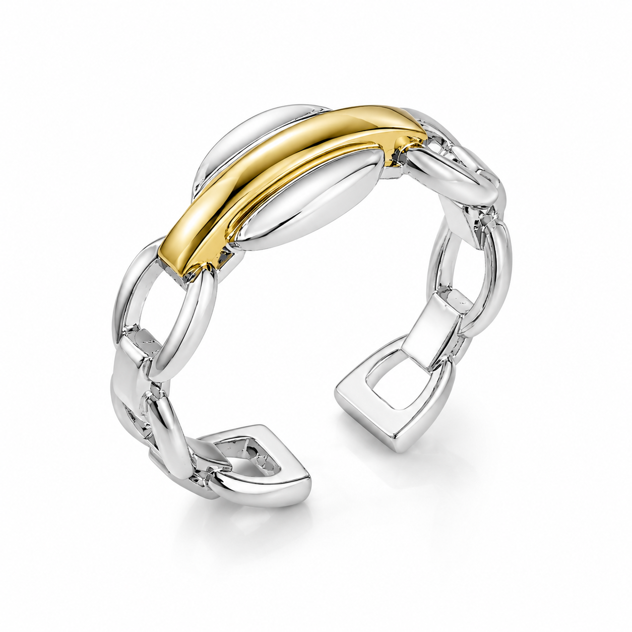 Two-Tone Italian Adjustable Ring