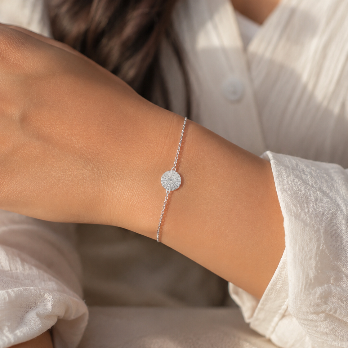 Celeste Sunburst 925 Sterling Silver Bracelet