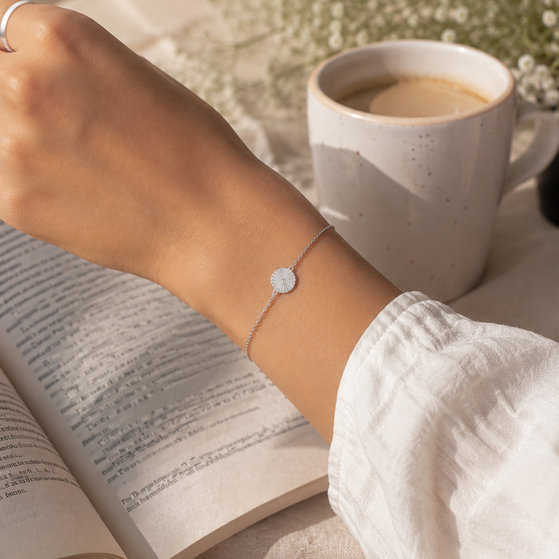 Celeste Sunburst 925 Sterling Silver Bracelet