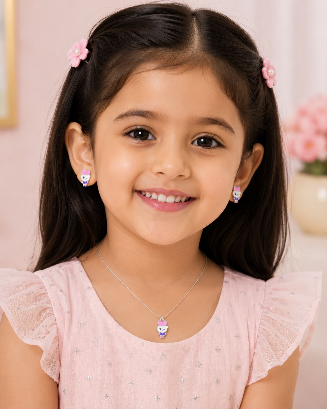 Kids Kitty Enamel Earrings & Pendant Set (Pendant Only) – 925 Sterling Silver
