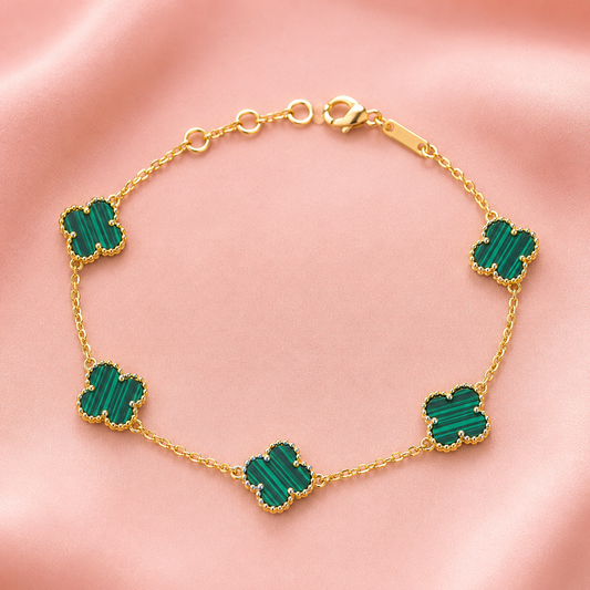 Emerald Clover 925 Sterling Silver Bracelet