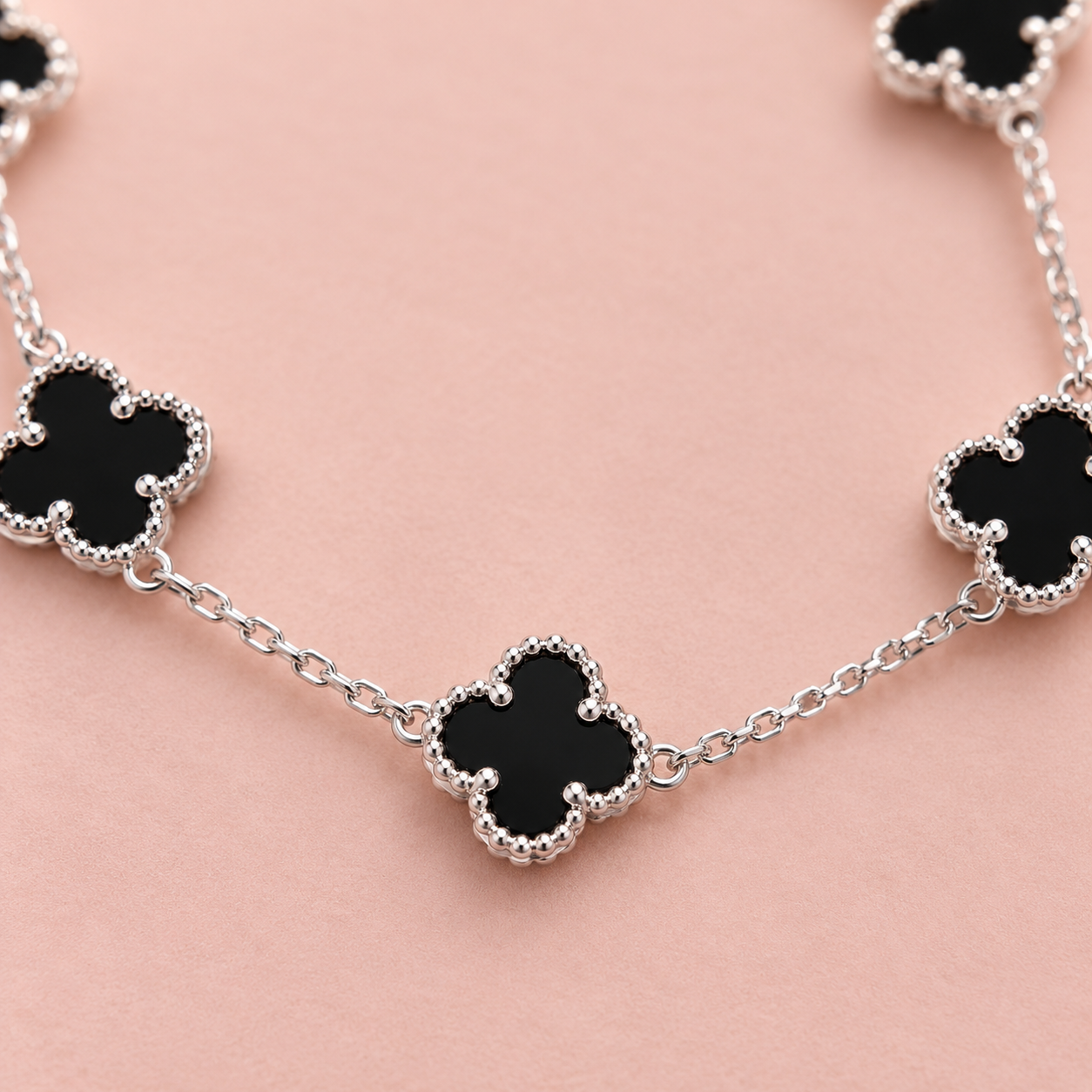 Midnight Clover 925 Sterling Silver Bracelet