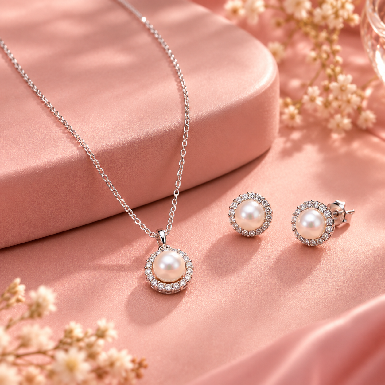 Pearl Elegance Necklace & Earrings Set
