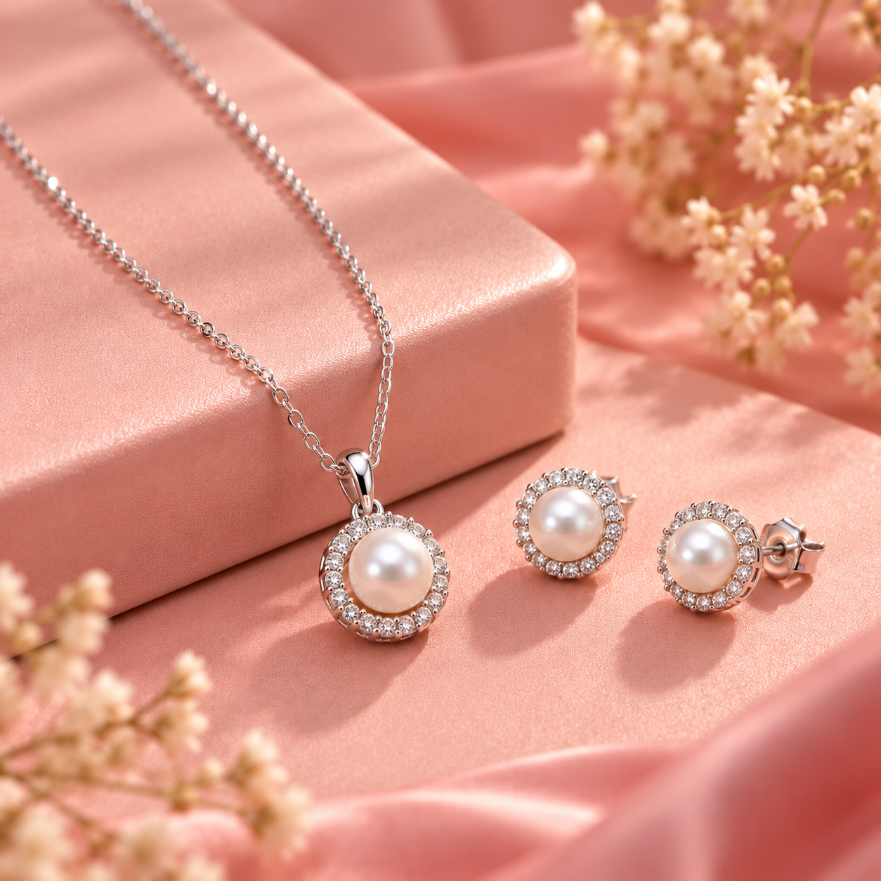 Pearl Elegance Necklace & Earrings Set