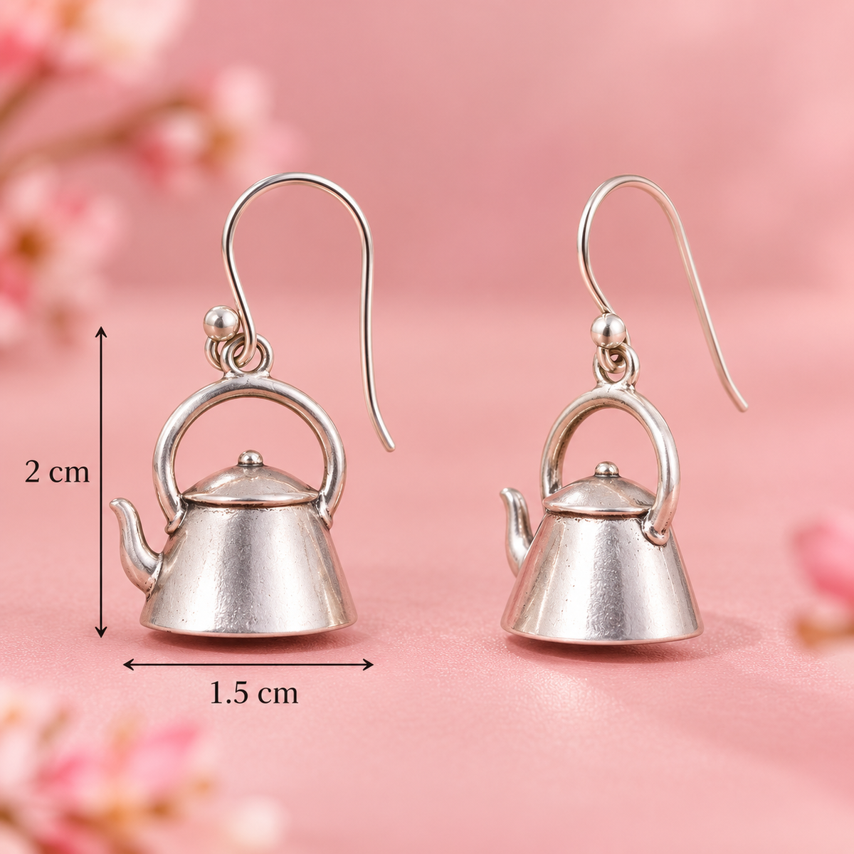 Taravya 925 Silver Teapot Earrings