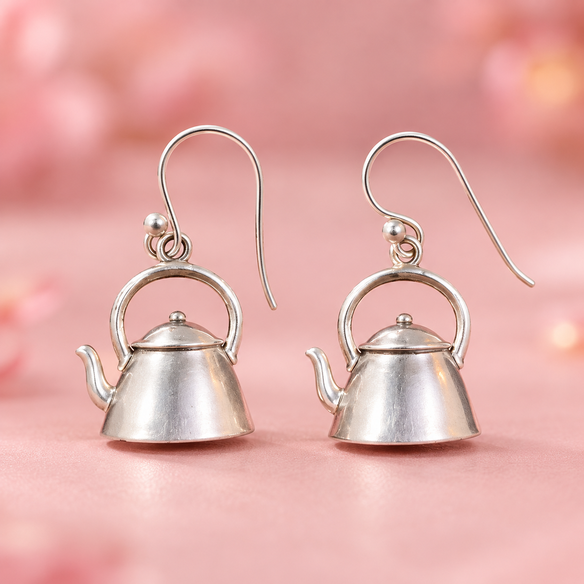 Taravya 925 Silver Teapot Earrings