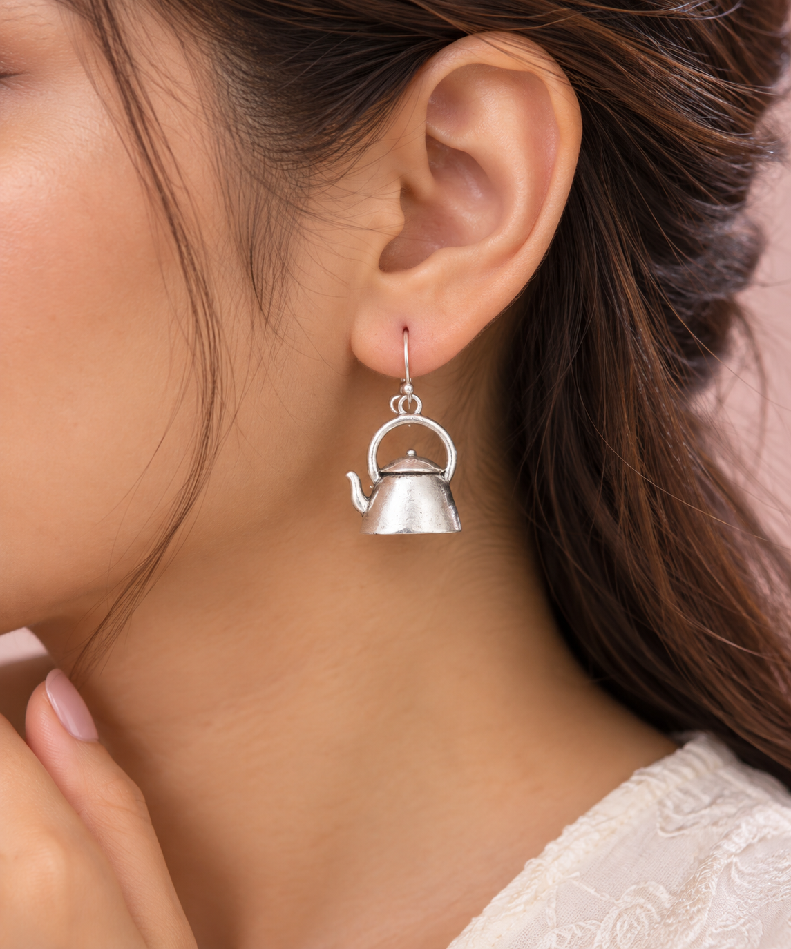 Taravya 925 Silver Teapot Earrings