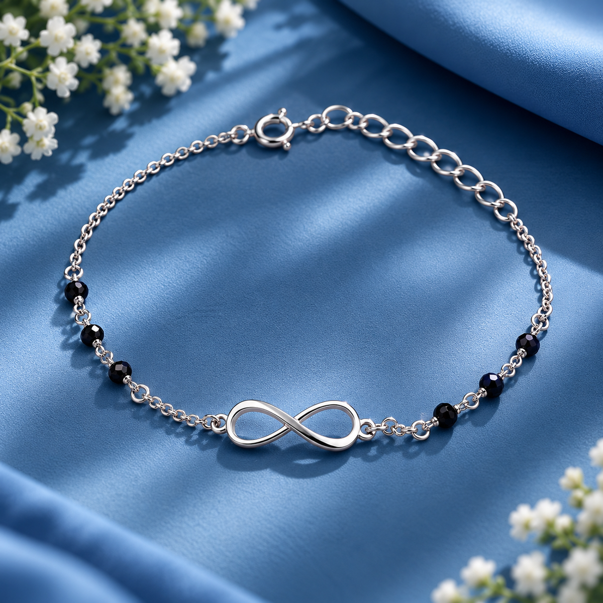 Taravya Infinity Noir 925 Sterling Silver Bracelet Taravya