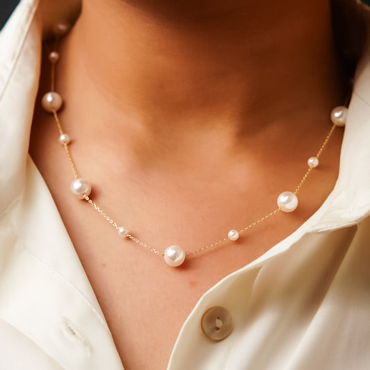 Floating Pear Pure 925 Silver Necklace