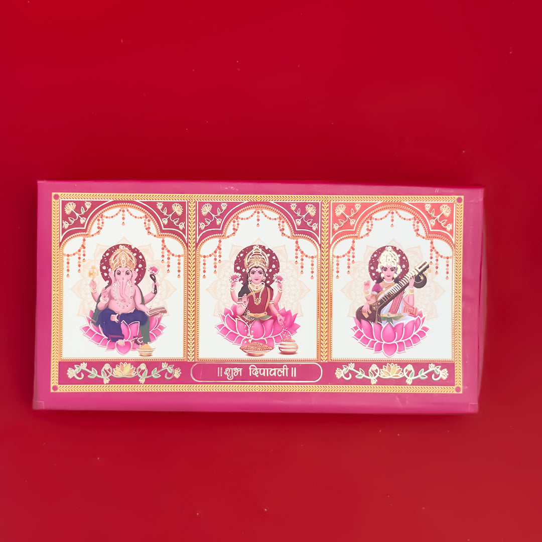 Subh Diwali Pure Silver Coin Folder(3 Coins x 2g)