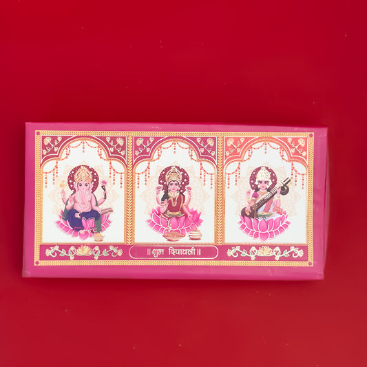 Subh Diwali Pure Silver Coin Folder(3 Coins x 2g)