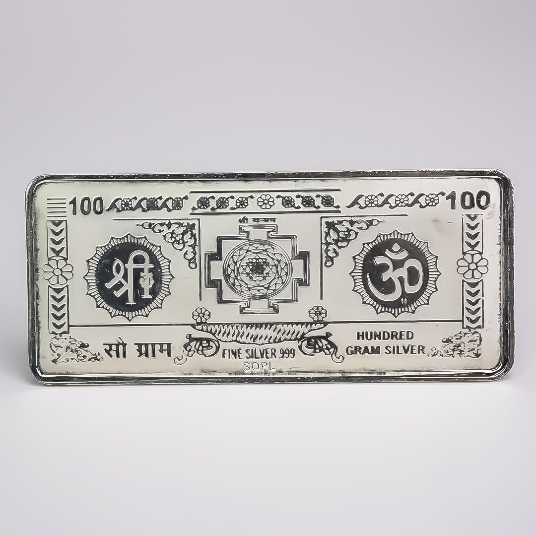 100g Pure Silver Bar — Dollar Style Edition