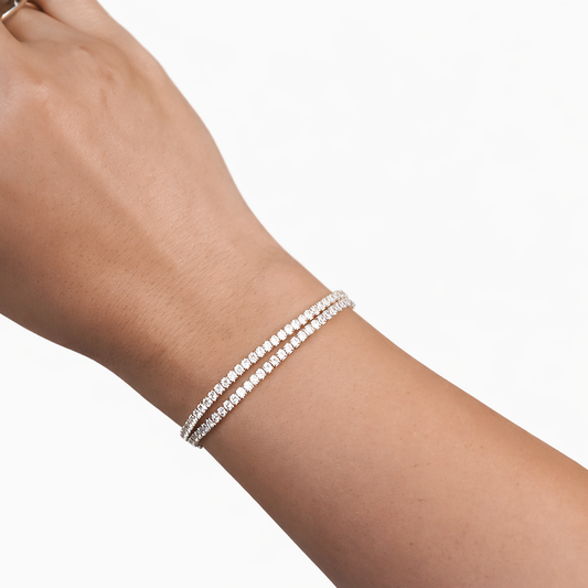 Dual Tone Reversible Tennis Bracelet