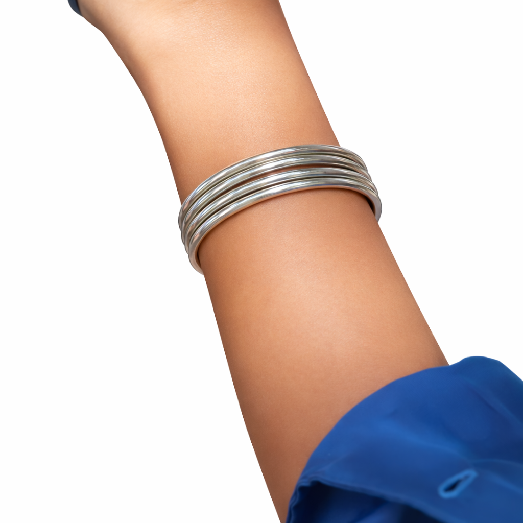 Classic Pure 925 Silver Bangles (Set of 4 Bangles)