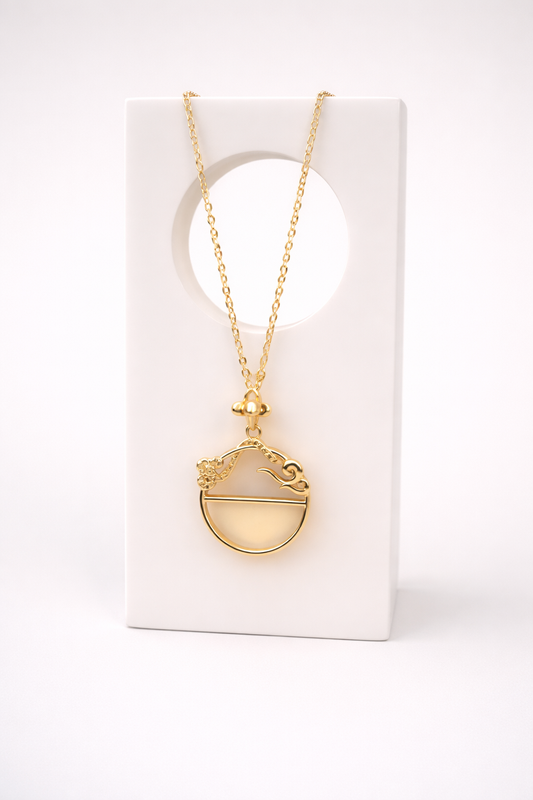 Half Circle Floral Necklace | 925 Silver