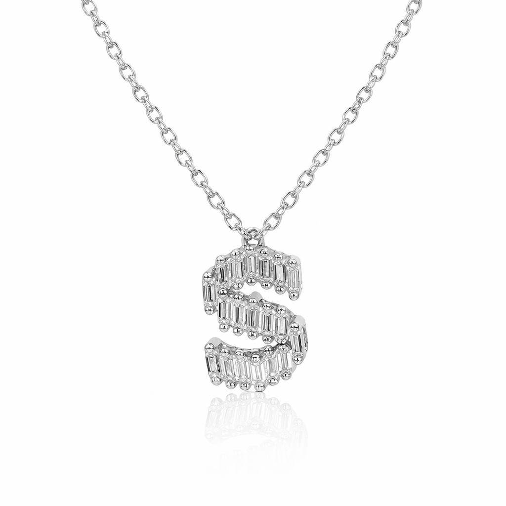 Letter S Necklace Pure 925 Silver
