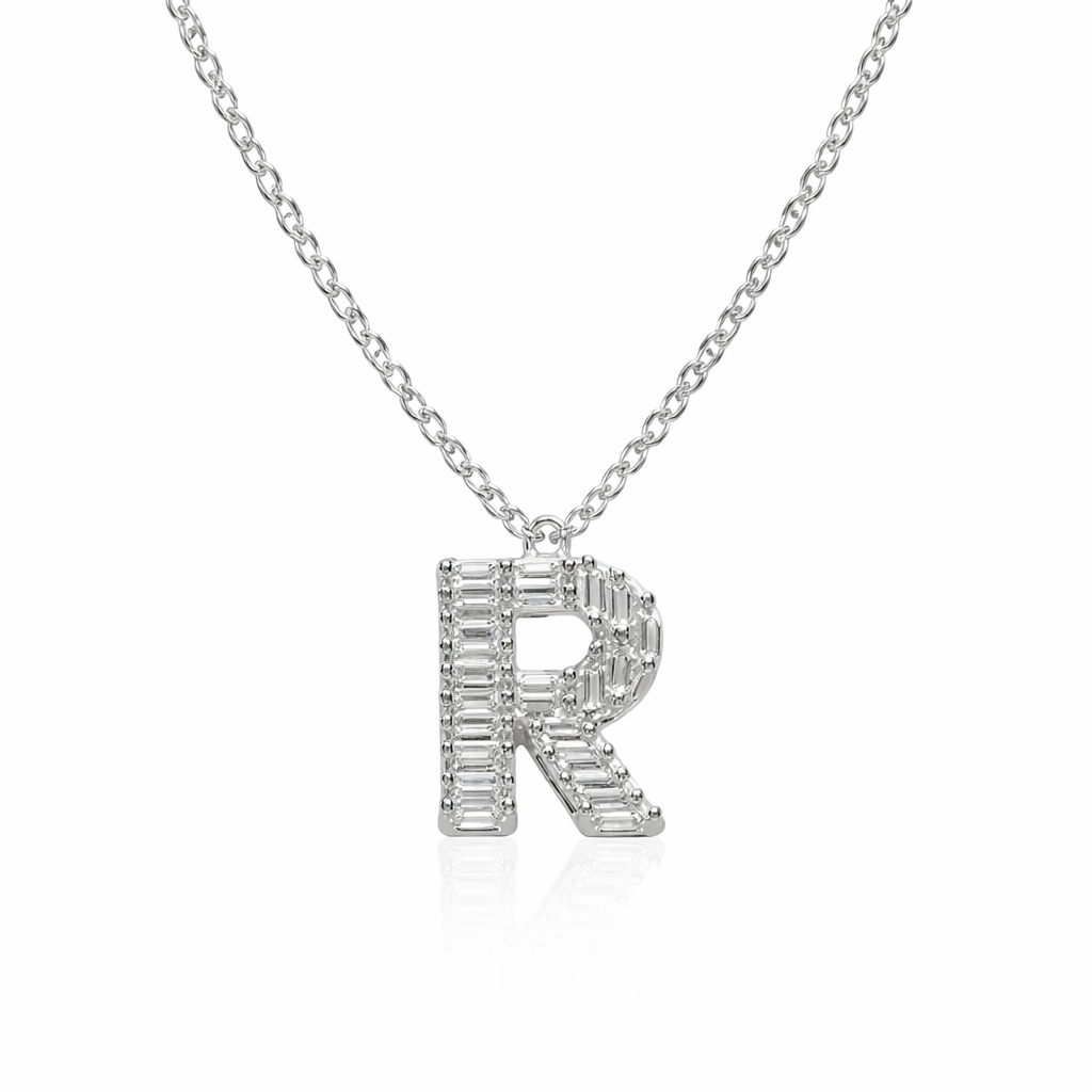 Letter-R-Necklace Pure 925 Silver