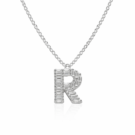 Letter-R-Necklace Pure 925 Silver