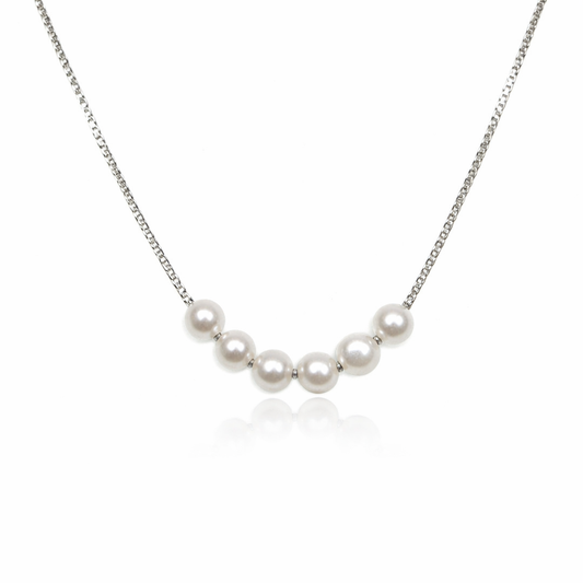 Lustrous Pearl Chain Necklace