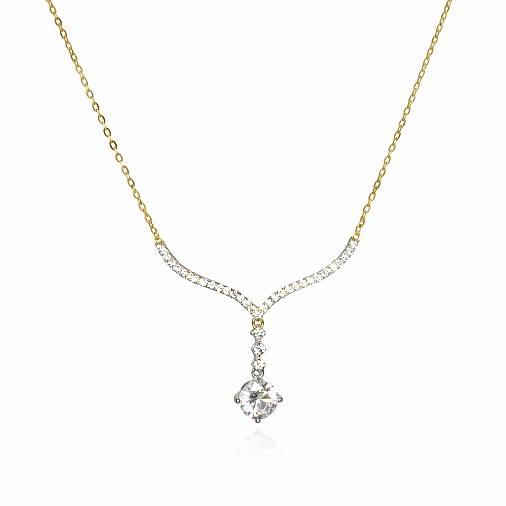 Starlit Drop Necklace Pure 925 Silver