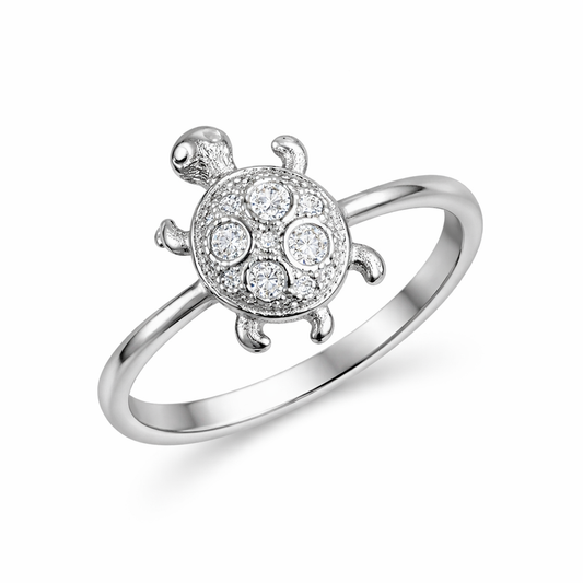 Turtle Spark Ring Pure 925 Silver